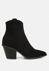 Shop London Rag Elettra Ankle Length Cowboy Boots In Black