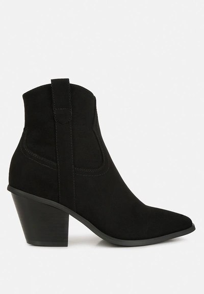 London Rag Elettra Ankle Length Cowboy Boots In Black