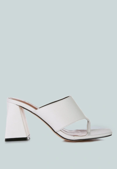 London Rag Muse Me Block Heel Slip On Thong Sandals In White