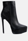 London Rag Encanto High Heeled Ankle Boots In Black