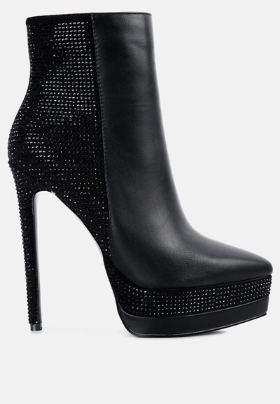 London Rag Encanto High Heeled Ankle Boots In Black