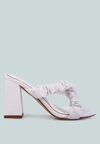London Rag Page 3 Scrunchie Strap Block Sandals In White