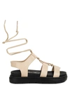 London Rag Dylan Faux Leather Gladiator Sandals In Beige
