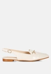 London Rag Trempe Croc Slingback Flat Sandals In Brown