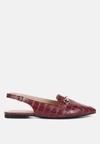 London Rag Trempe Croc Slingback Flat Sandals In White