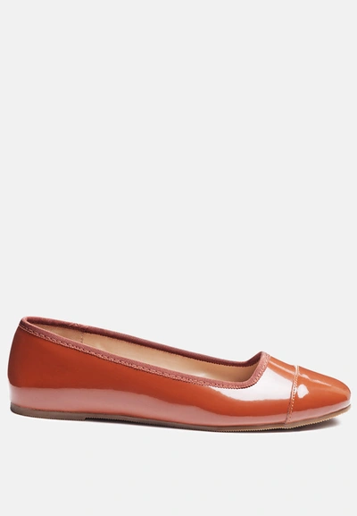 London Rag Camella Round Toe Ballerina Flat Shoes In Orange