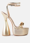 London Rag Big Bash Metallic High Platform Chunky Sandals In Gold