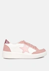 London Rag Perry Glitter Detail Star Sneakers In Pink