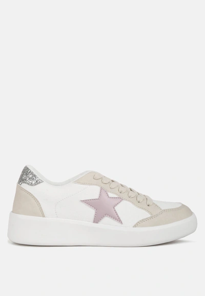 London Rag Perry Glitter Detail Star Sneakers In Grey