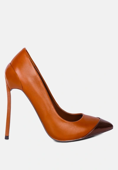London Rag Cidra Silver Dip Stiletto Sandals In Tan
