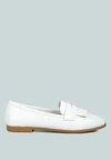 London Rag Zaara Solid Faux Suede Loafers In White