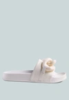 London Rag Riverside Lounge Slides In White