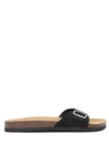 London Rag Madeleine Metal Rings Flate Slides In Black