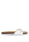 London Rag Madeleine Metal Rings Flate Slides In White