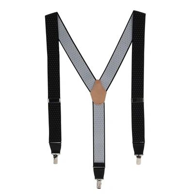 Crookhorndavis Madison 35mm Clip End Pin Dot Elastic Braces In Black