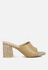 London Rag Addie Block Heel Slip On Sandals In Multi