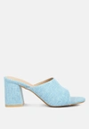 London Rag Addie Block Heel Slip On Sandals In Blue