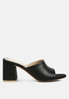 London Rag Addie Block Heel Slip On Sandals In Black