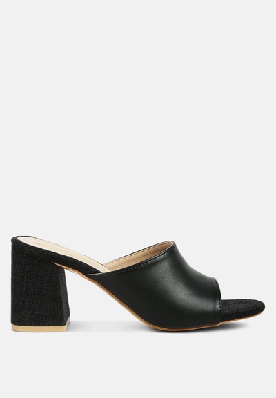 London Rag Addie Block Heel Slip On Sandals In Black