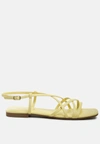 London Rag Molly Cuddles Flat Strappy Sandals In Yellow