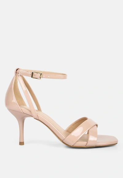 London Rag Oraiku Cross Strap Pin Buckle Sandals In Nude