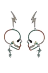 Eye Candy La Women's The Luxe Skull Lightning Crystal Drop Earrings In Multi