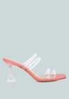 London Rag Nightfall Clear Spool Heeled Sandal In Pink