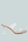 London Rag Nightfall Clear Spool Heeled Sandal In Brown