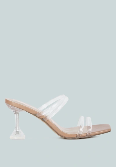 London Rag Nightfall Clear Spool Heeled Sandal In Brown