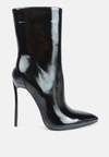 London Rag Mercury Patent High Heeled Ankle Boot In Black