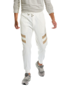 Brunello Cucinelli Color-blocking Logo Sports Jogging Pants In White