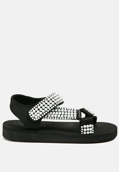 London Rag Floater Sandals In Black