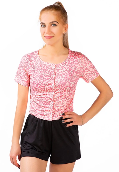 London Rag Button Up Printed Blouse In Pink