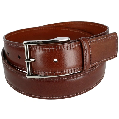Crookhorndavis Lodge Cut Edge With Track Embossed Belt In Brown