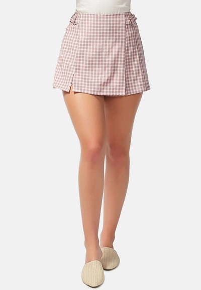 London Rag Chequered Skort With Buckles In Pink
