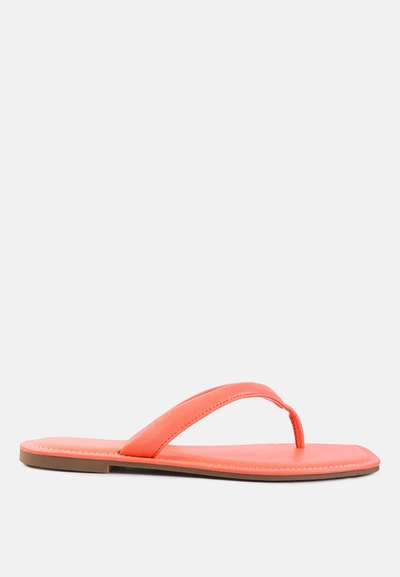 LONDON RAG TOLPO SQUARE TOE THONG FLATS