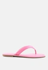 London Rag Rera Square Toe Thong Flats In Pink