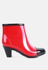 London Rag Mizzle Smart Block Heel Rainboots In Red