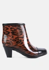 London Rag Mizzle Smart Block Heel Rainboots In Brown