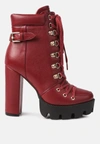London Rag Willow Cushion Collared Lace-up High Ankle Combat Boots In White