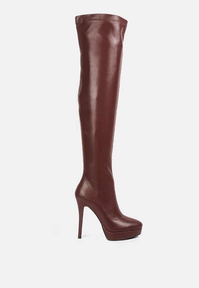 LONDON RAG CONFETTI STRETCH PU HIGH HEEL LONG BOOTS