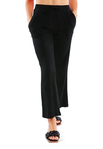 London Rag Drawstring Casual Lounge Wide Pants In Black