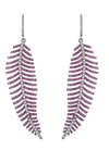Eye Candy La Luxe Collection Cz Dangle Earrings In Purple