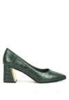 London Rag Emersyn Croc Block Heel Pump Shoes In Green