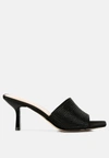 London Rag Beatrice Heat Set Mid Heel Sandals In Black