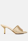 London Rag Beatrice Heat Set Mid Heel Sandals In Gold