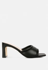 London Rag Celine Quilted Block Heeled Sandals In Black