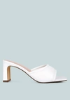 London Rag Celine Quilted Italian Block Heel Sandals In White