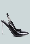 London Rag Coveted High Heeled Sling Back Sandal In Black