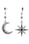 Eye Candy La Crystal Sun And Star Drop Earrings In Silver